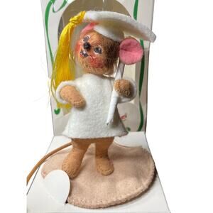 Annalee 3" GRADUATE Mouse With White Gown Vintage 1997 Doll In Box Home Decor